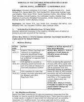 Customer Representatives Group Meeting Minutes 17 November 2016